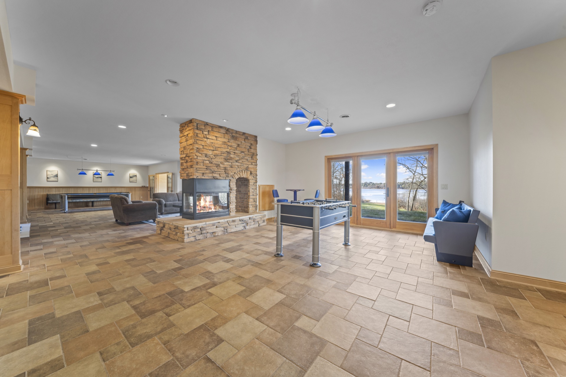 Foosball table in recreation room entertainment area