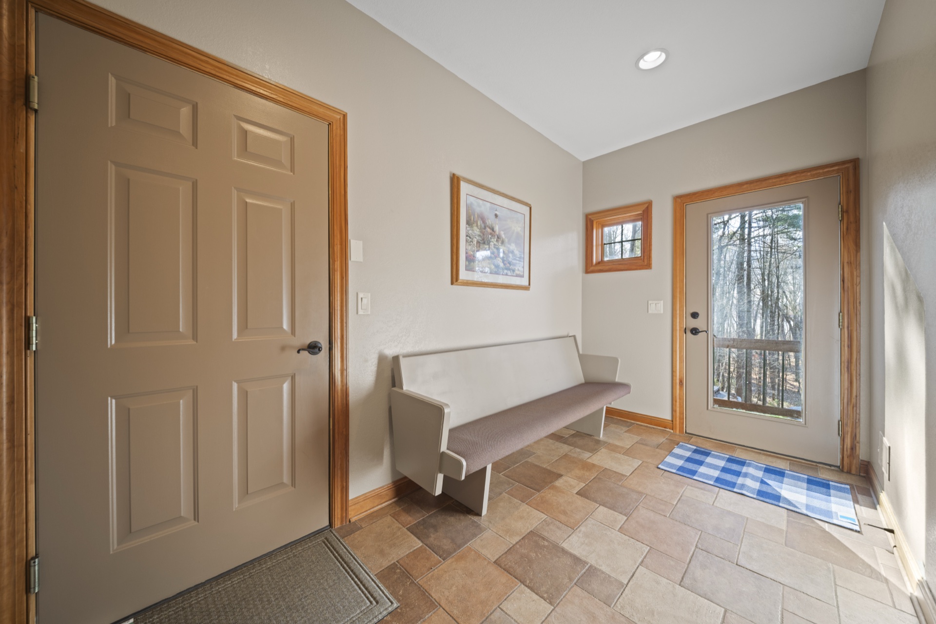 Convenient entry from attached two-car garage